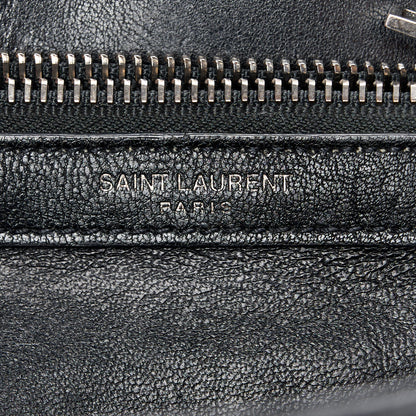 Saint Laurent Sheepskin Matelasse Chevron Monogram Medium College Bag Black 6 of 11
