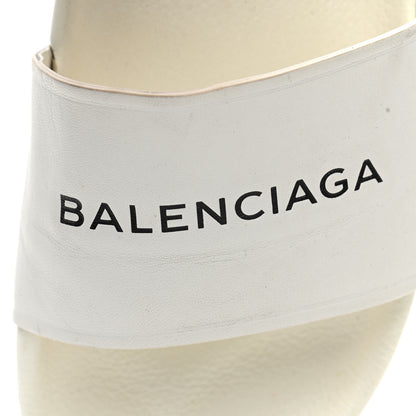 Balenciaga Nappa Logo Womens Pool Slide Sandals 41 White Black 10 of 11