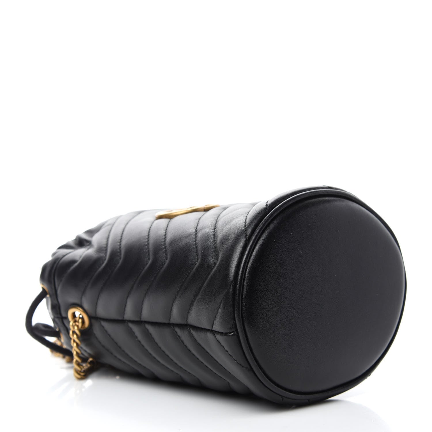 Gucci Calfskin Matelasse Mini GG Marmont 2.0 Bucket Bag Black 4 of 11