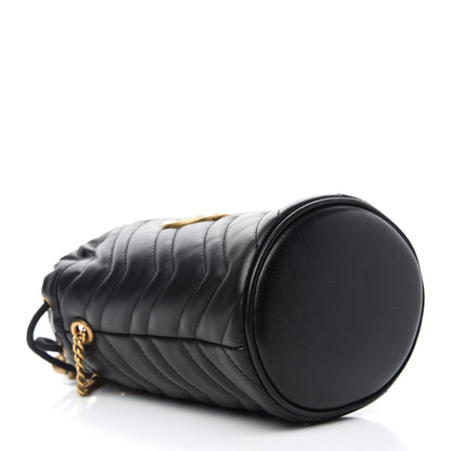 Gucci Calfskin Matelasse Mini GG Marmont 2.0 Bucket Bag Black 4 of 11