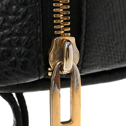 Burberry Signature Grain Calfskin Check Embossed Medium Balmoral Clutch Bag Black 15 of 16