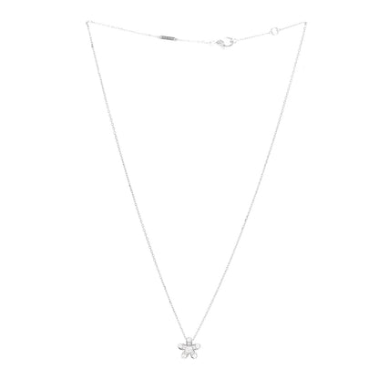 Van Cleef & Arpels 18K White Gold Diamond Socrate One Flower Pendant Necklace 3 of 5