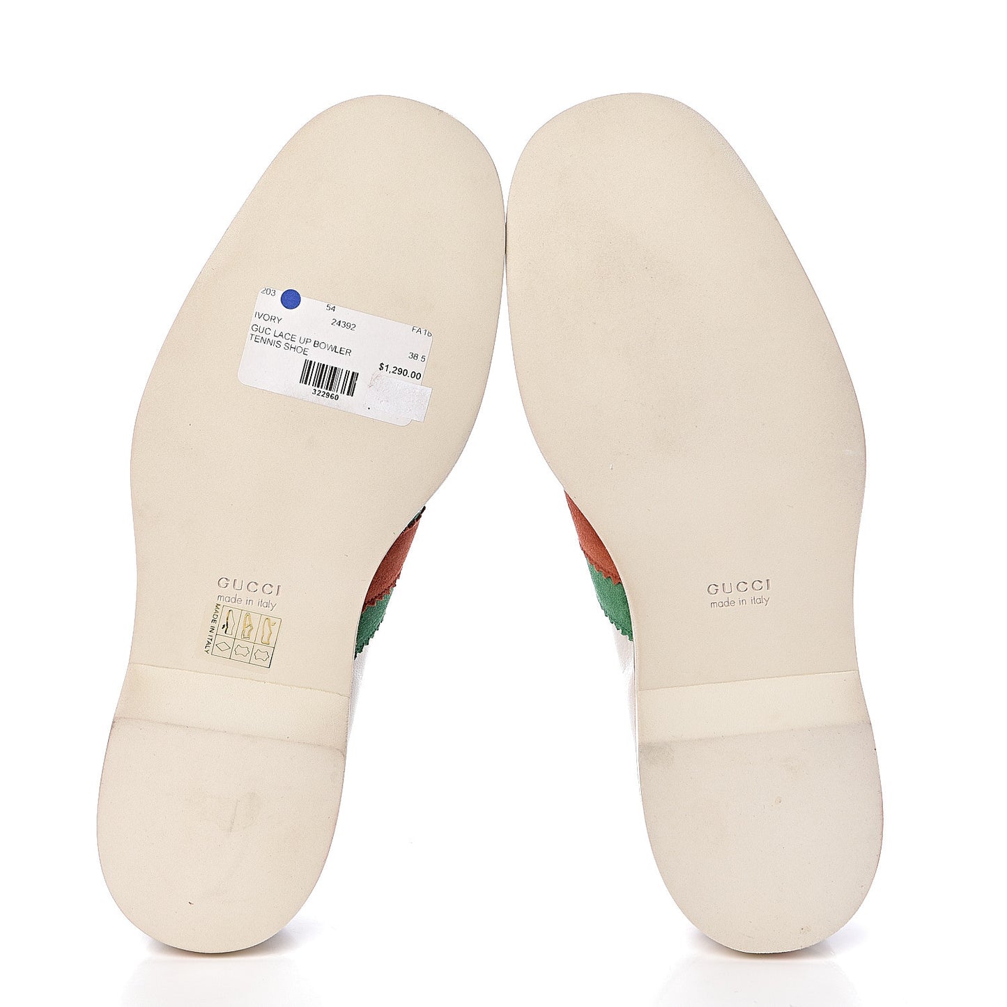 Calfskin Web Womens Lace-Up Bowling Shoe 38.5 White