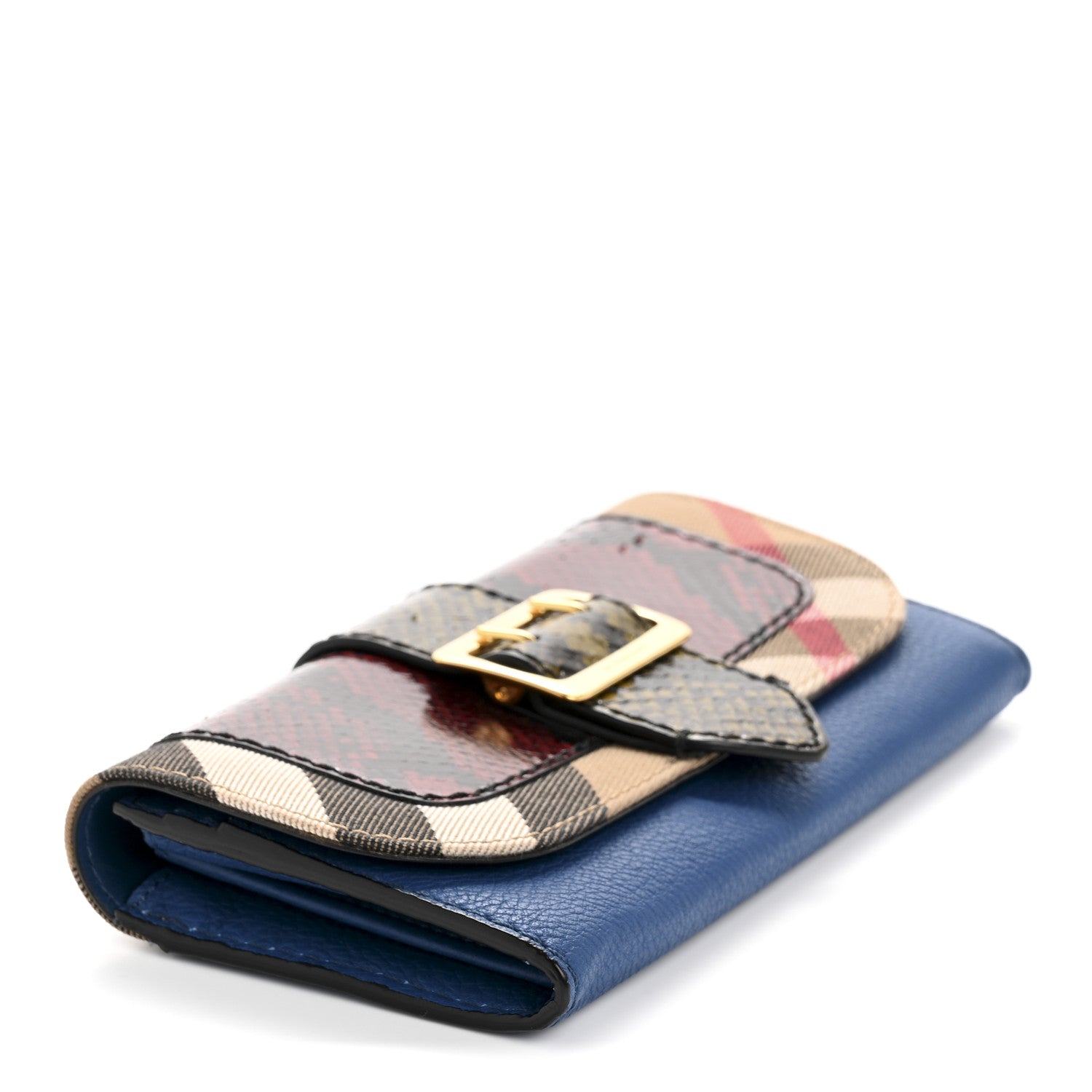 Burberry Snakeskin House Check Buckle Detail Flap Wallet Multicolor 3 of 11