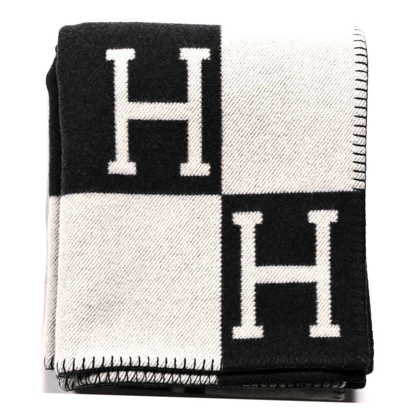 Wool Cashmere Avalon Blanket Ecru Gris Fonce