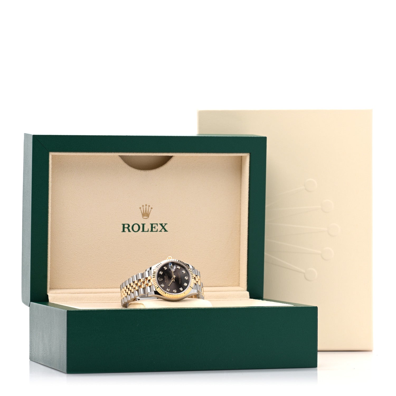 Rolex Stainless Steel 18K Yellow Gold Diamond 31mm Oyster Perpetual Datejust Watch Dark Grey 278273 5 of 5