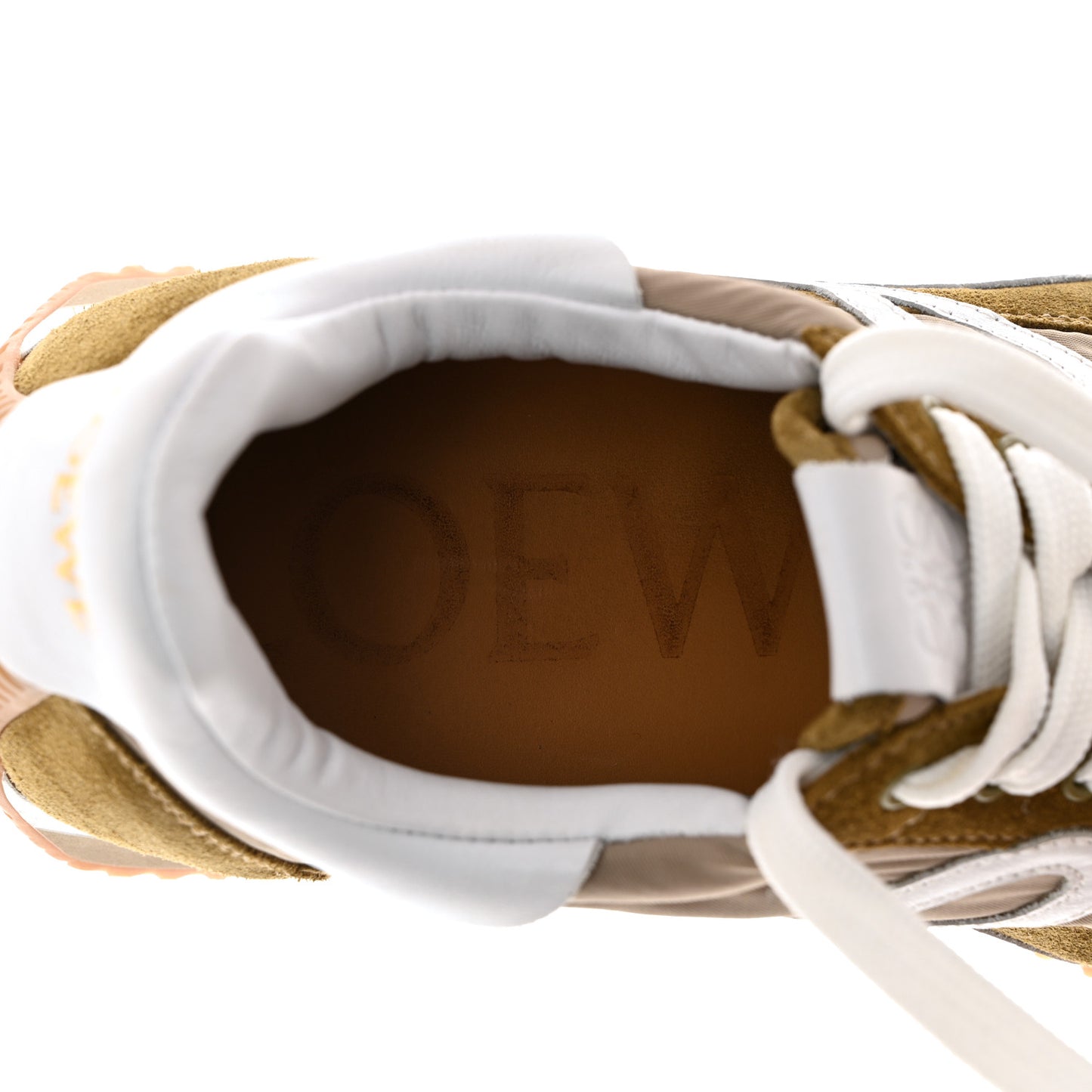 Suede Nylon Womens Flow Runner Sneakers 40 Khaki Green