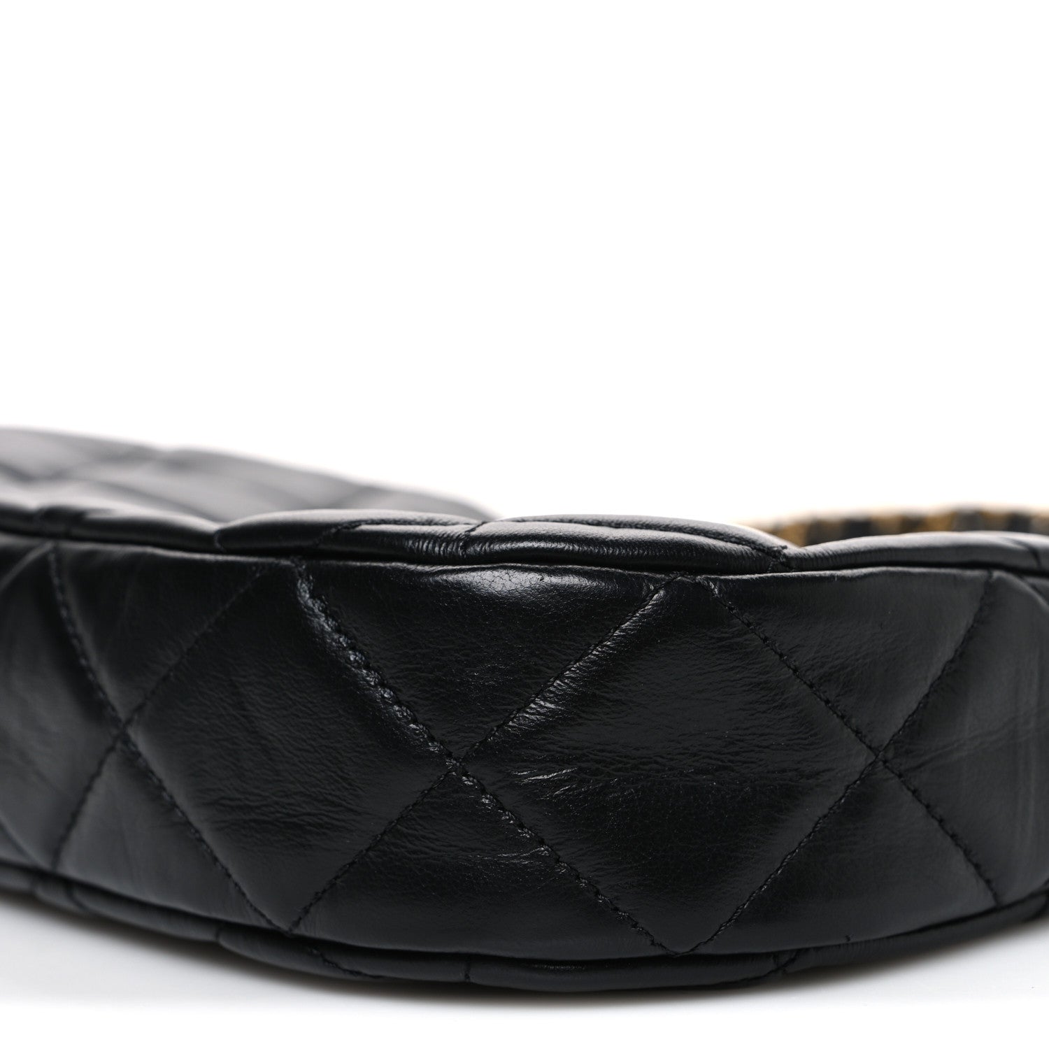 Chanel Crumpled Calfskin Quilted Braided CC Small Hobo Black 10 of 11