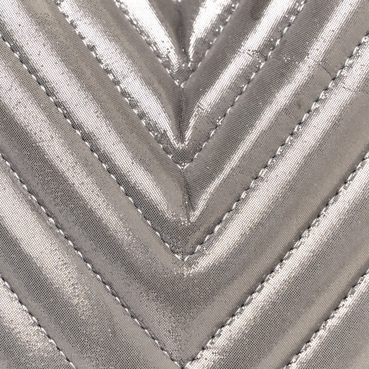 Chanel Iridescent Calfskin Chevron Small Urban Spirit Drawstring Bag Silver 7 of 17