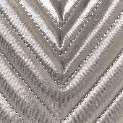Chanel Iridescent Calfskin Chevron Small Urban Spirit Drawstring Bag Silver 7 of 17