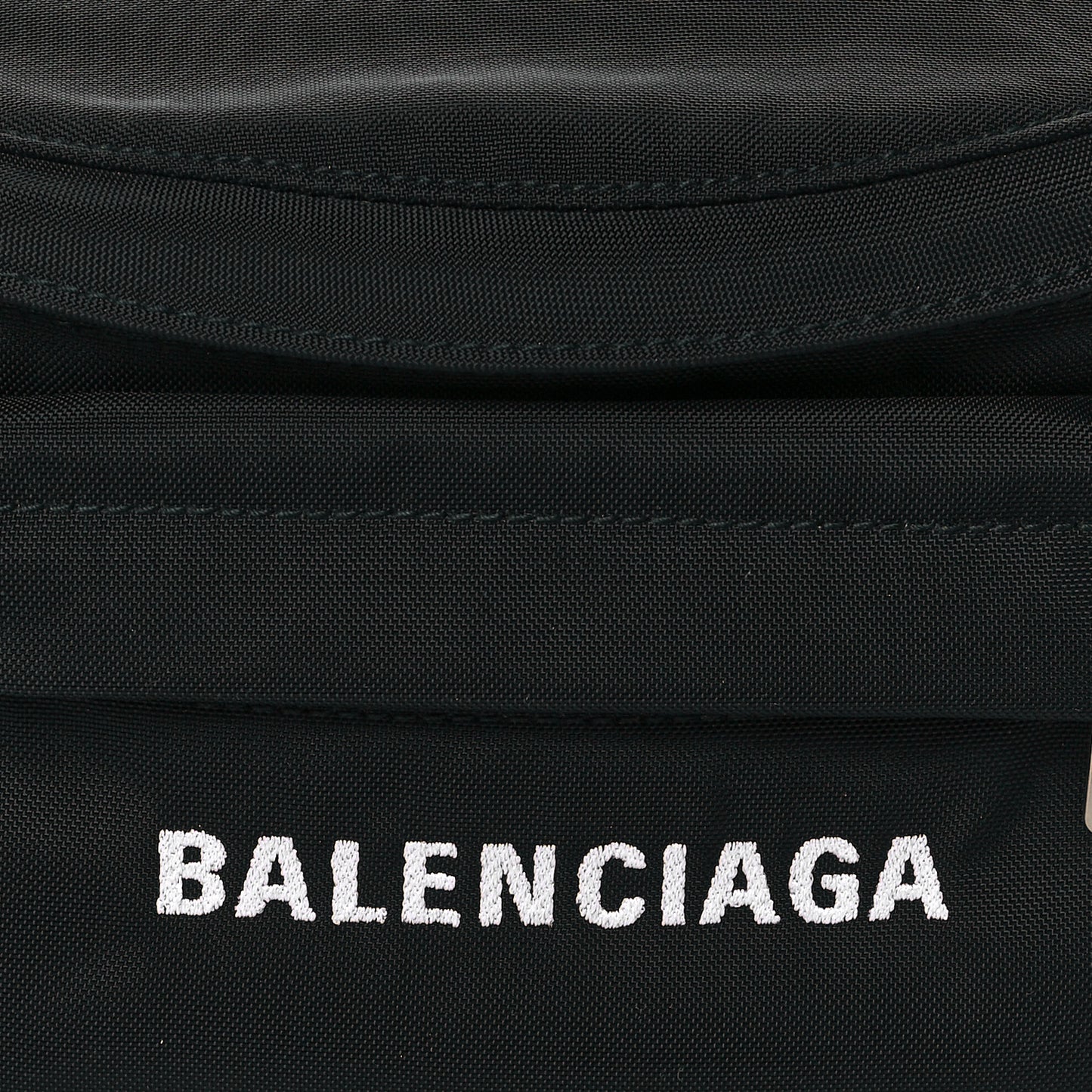 Sport Nylon Logo Embroidered Wheel Belt Bag Black White