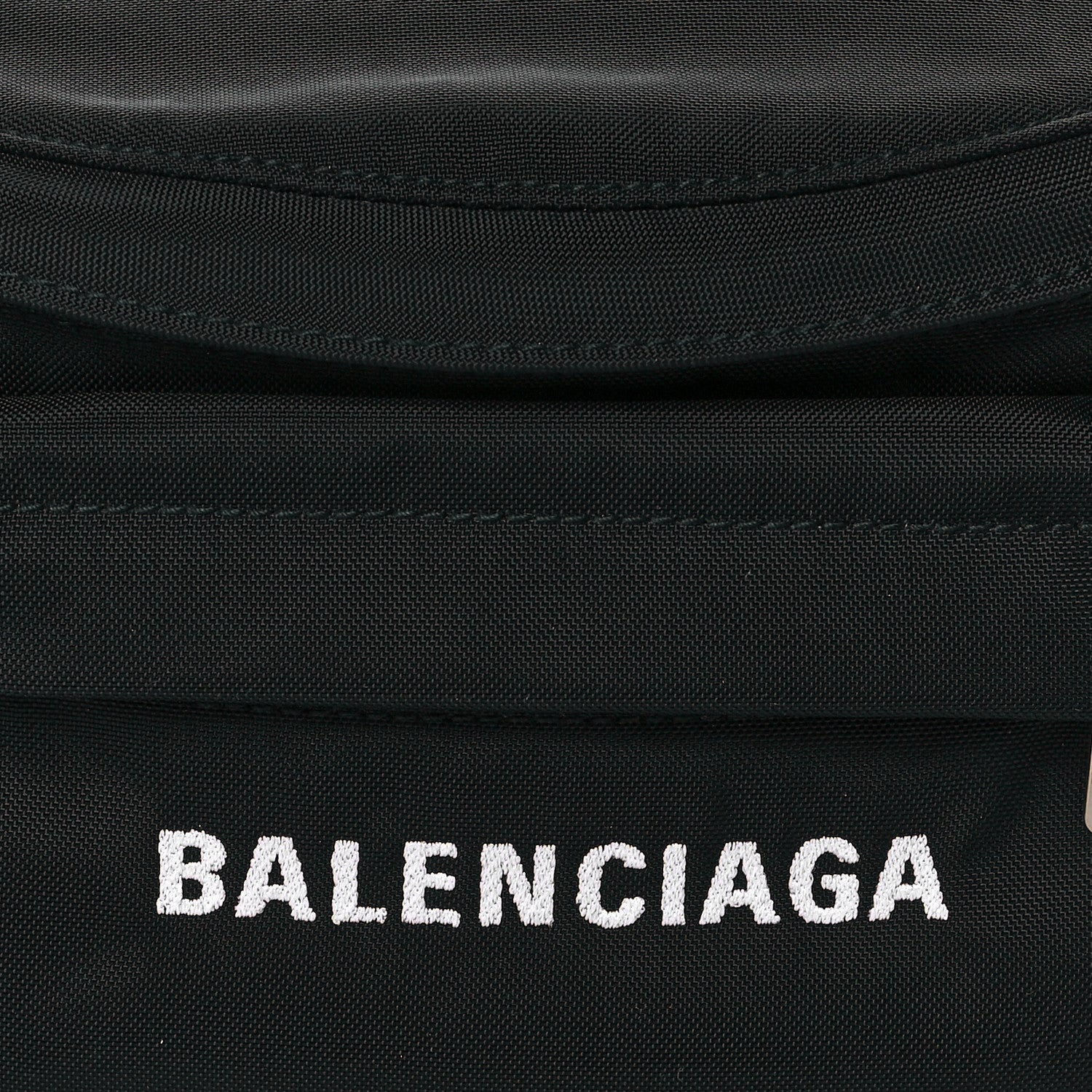 Balenciaga Sport Nylon Logo Embroidered Wheel Belt Bag Black White 7 of 9
