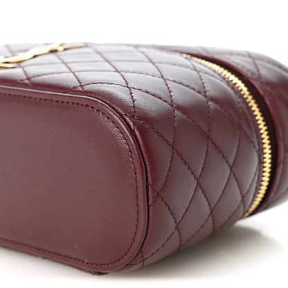 Saint Laurent Lambskin Quilted Mini Gaby Vanity Case Rouge Cabernet 9 of 9