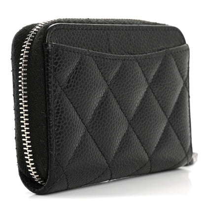 Chanel Caviar Quilted Zip Coin Purse Black 3 of 12