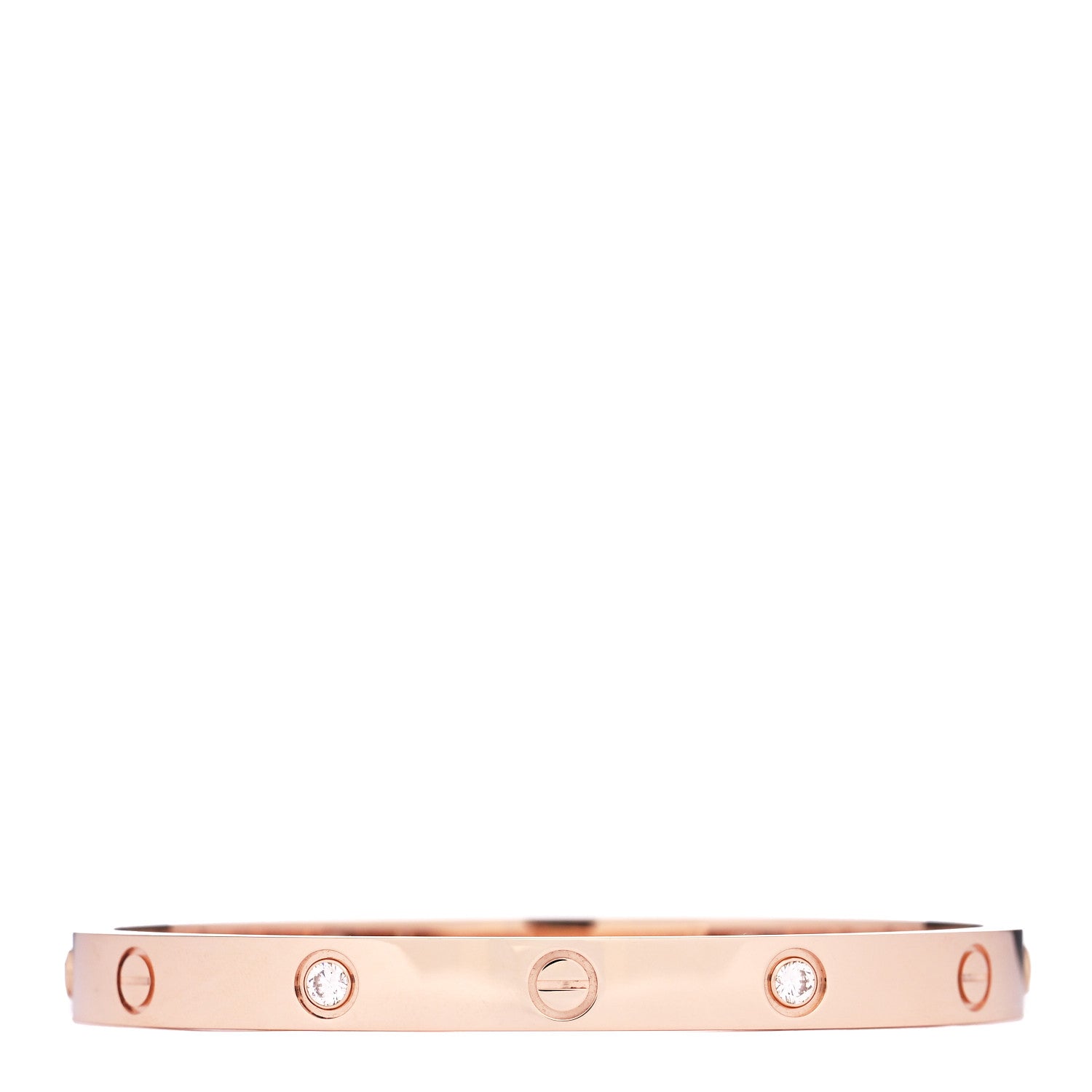 Cartier 18K Pink Gold 4 Diamond LOVE Bracelet 18 1 of 6