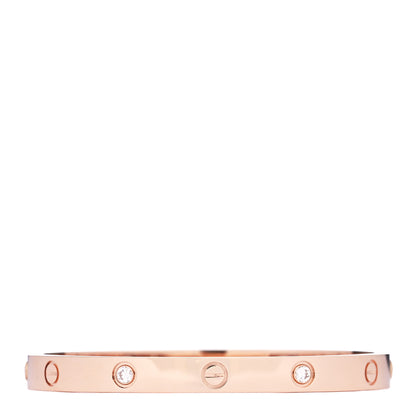 Cartier 18K Pink Gold 4 Diamond LOVE Bracelet 18 1 of 6