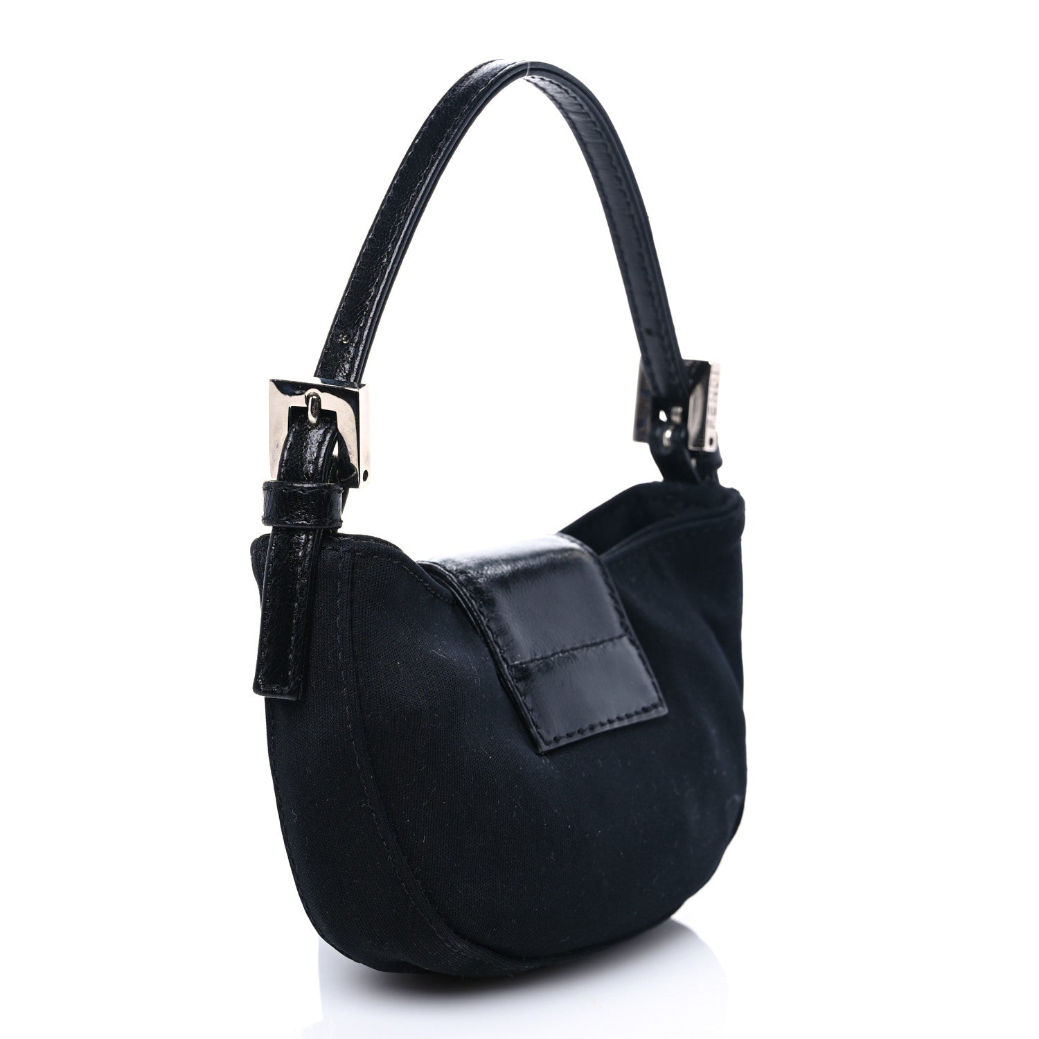 Fendi Canvas Mini Half Moon Baguette Black 2 of 5