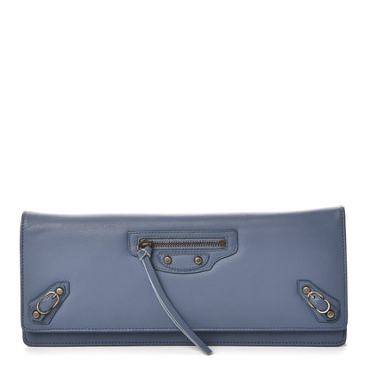 Balenciaga Calfskin Papier Wand Clutch Petroleu Bleu 1 of 10