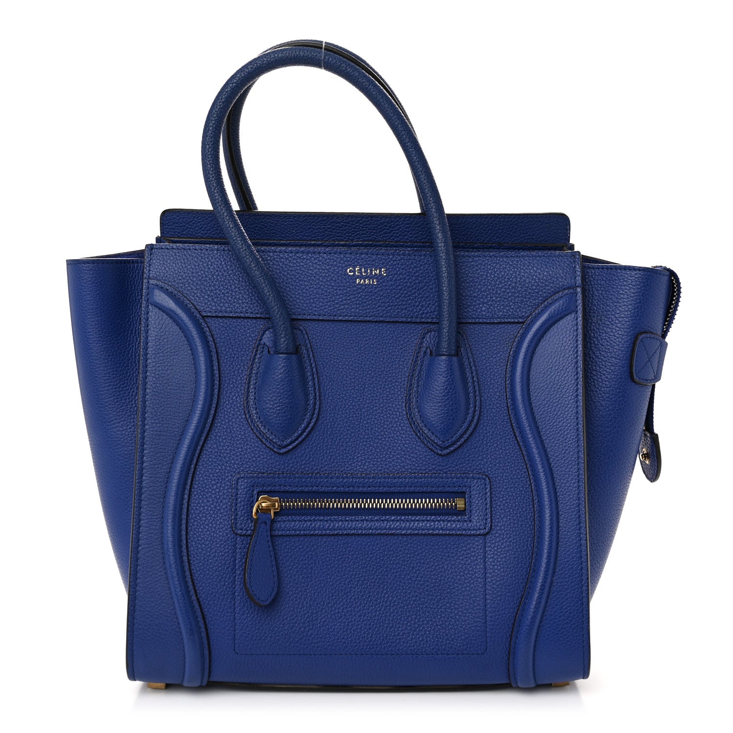 Celine Drummed Calfskin Micro Luggage Indigo 1 of 10