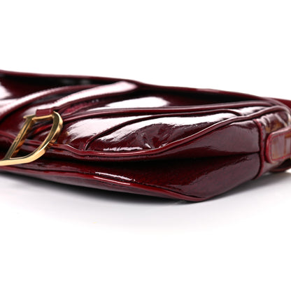 Christian Dior Patent Diorissimo Double Saddle Bag Dark Red 6 of 10