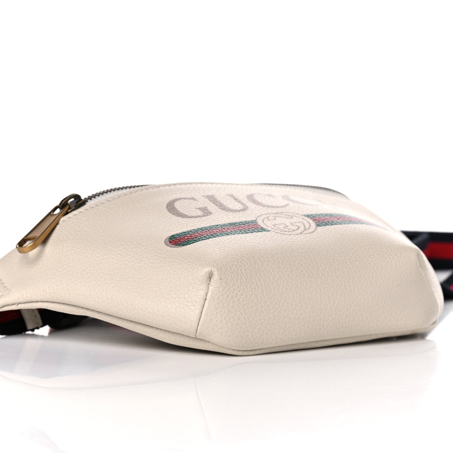 Grained Calfskin Small Logo Belt Bag White