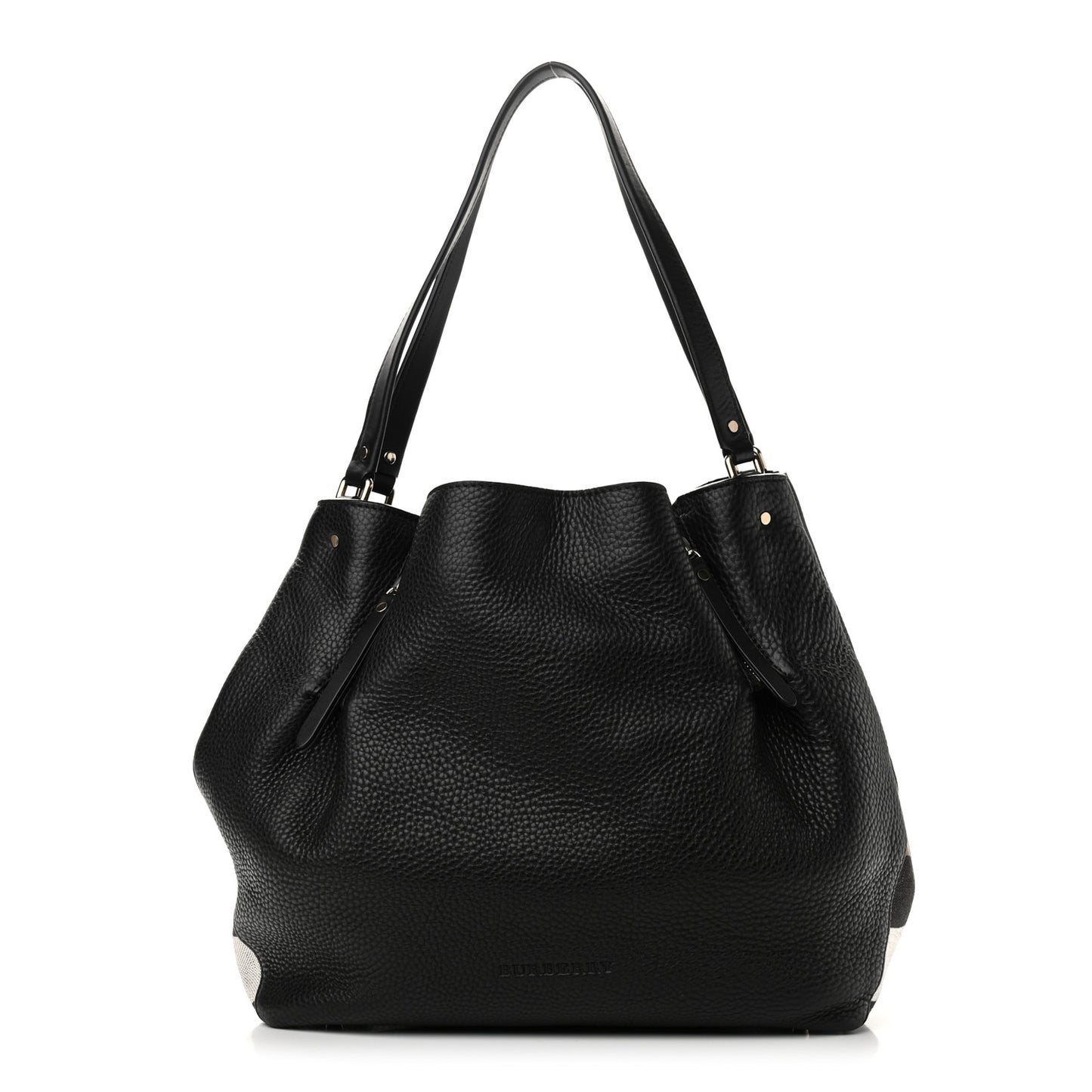 Grainy Calfskin House Check Medium Maidstone Black