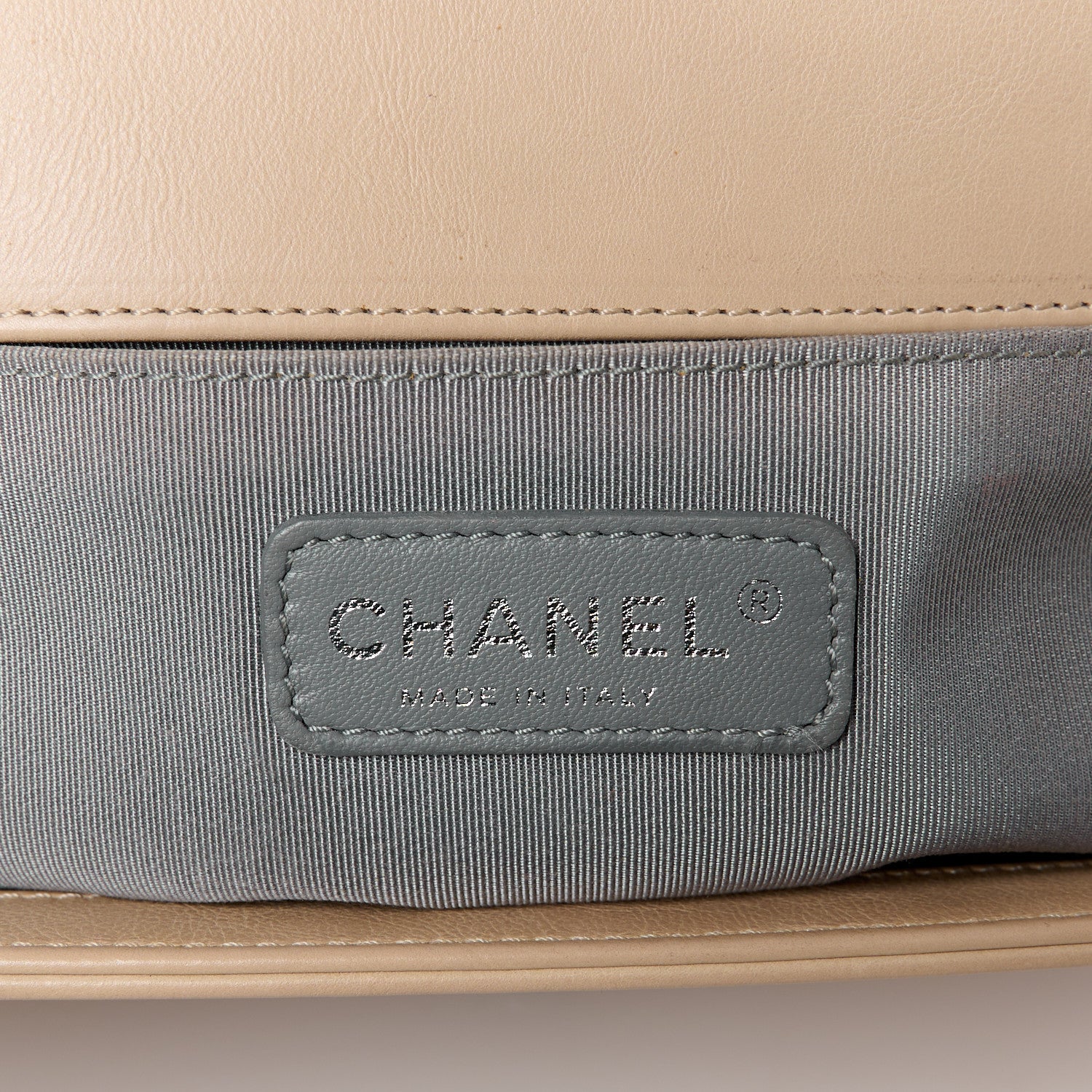 Chanel Calfskin Quilted Double Stitch Medium Boy Flap Beige 6 of 13