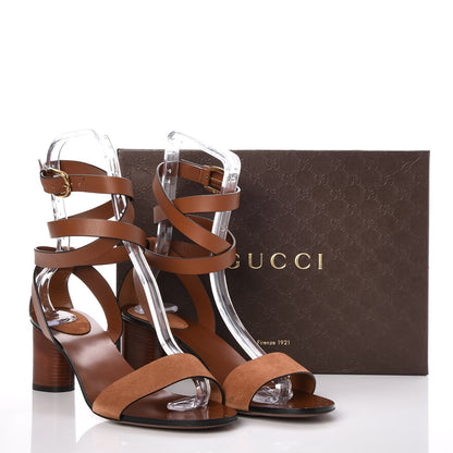 Gucci Suede Calfskin Candy Cross Sandals 42 Brown 12 of 12