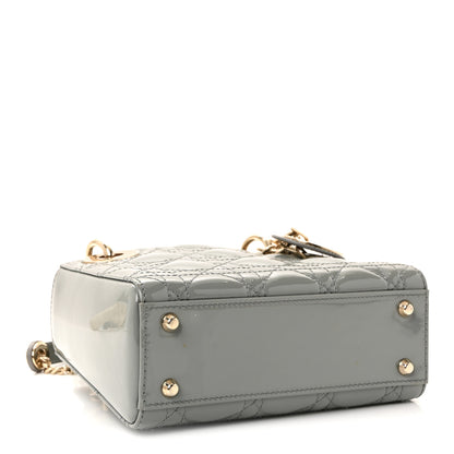Christian Dior Patent Cannage Mini Lady Dior Grey Stone 4 of 9