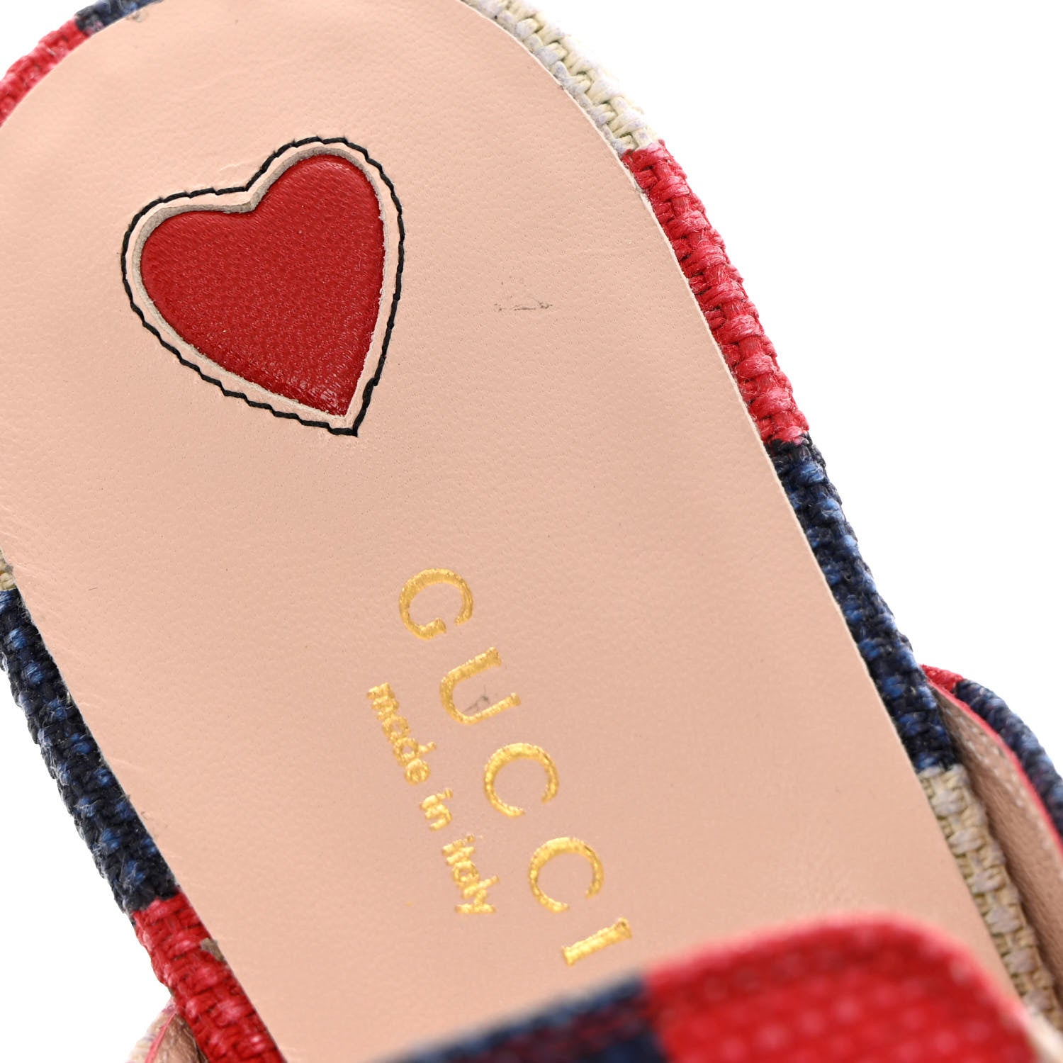 Gucci Canvas Sylvie Stripe Womens Princetown Slippers 38.5 Mystic White Hibiscus Red Maritime 10 of 11