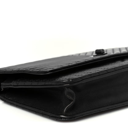 Chanel Sheepskin Chevron Reissue Wallet On Chain WOC So Black 10 of 11