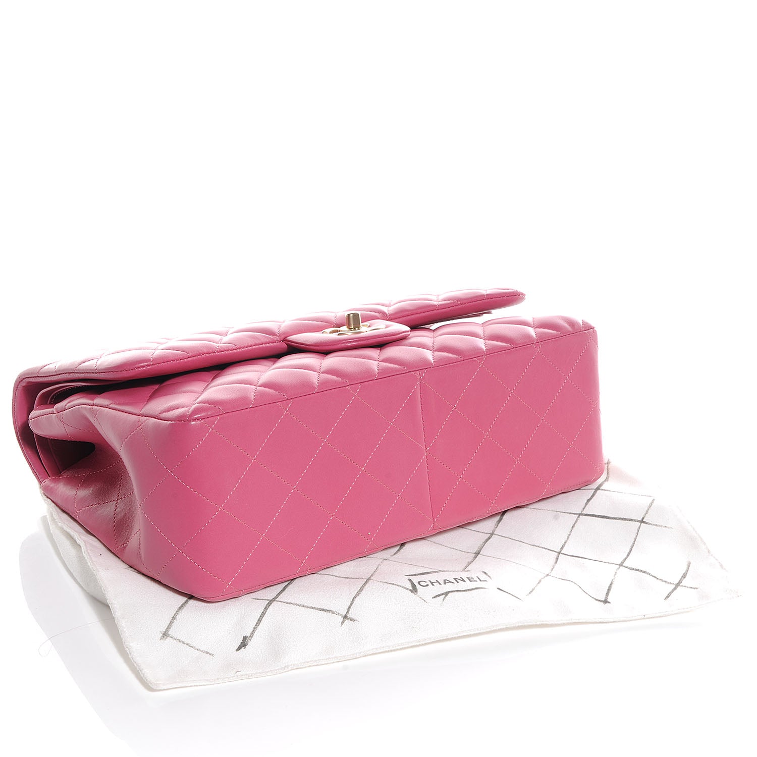 Chanel Lambskin Quilted Jumbo Double Flap Pink 4 of 8