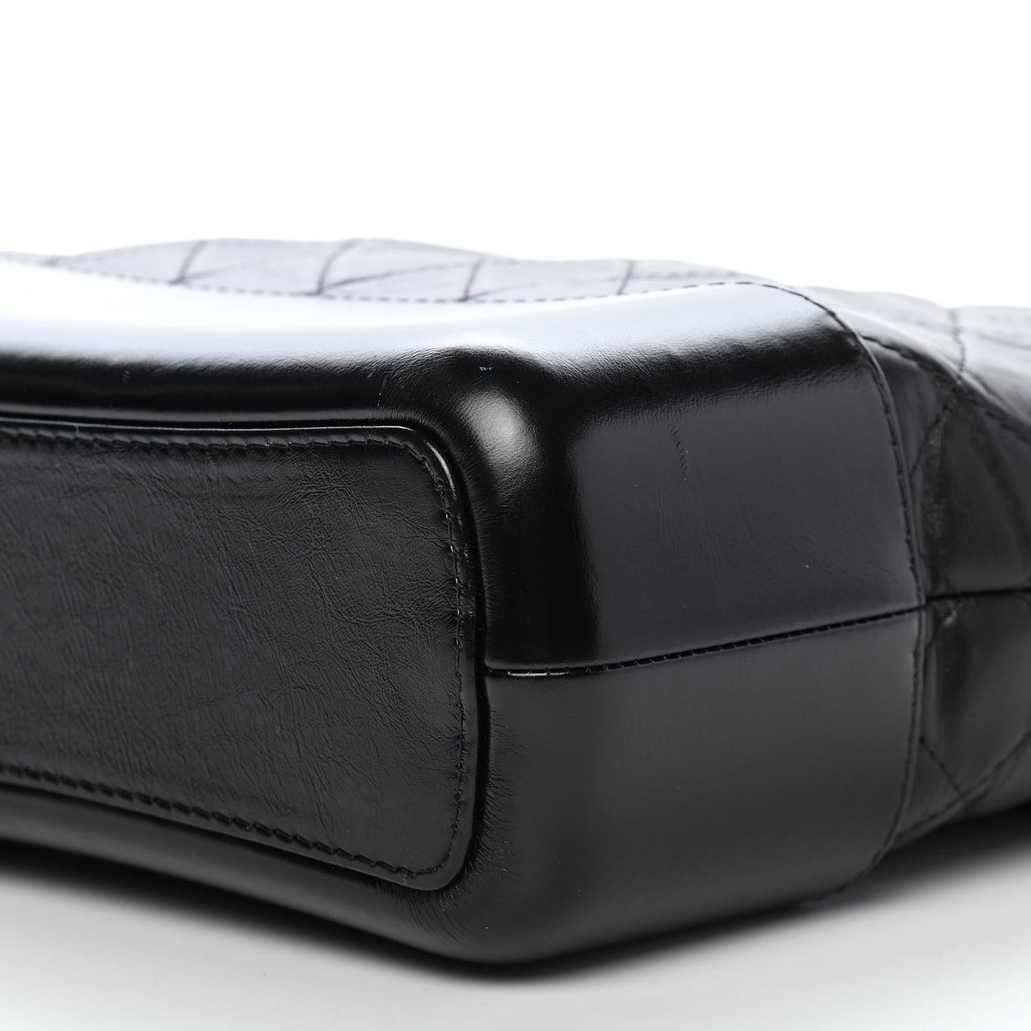 Aged Calfskin Quilted Medium Gabrielle Hobo Black