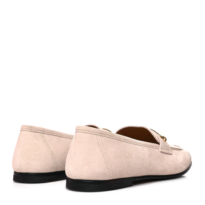 Hermes Suede Goatskin Womens Colette Loafers 38 Blanc Poros 4 of 10