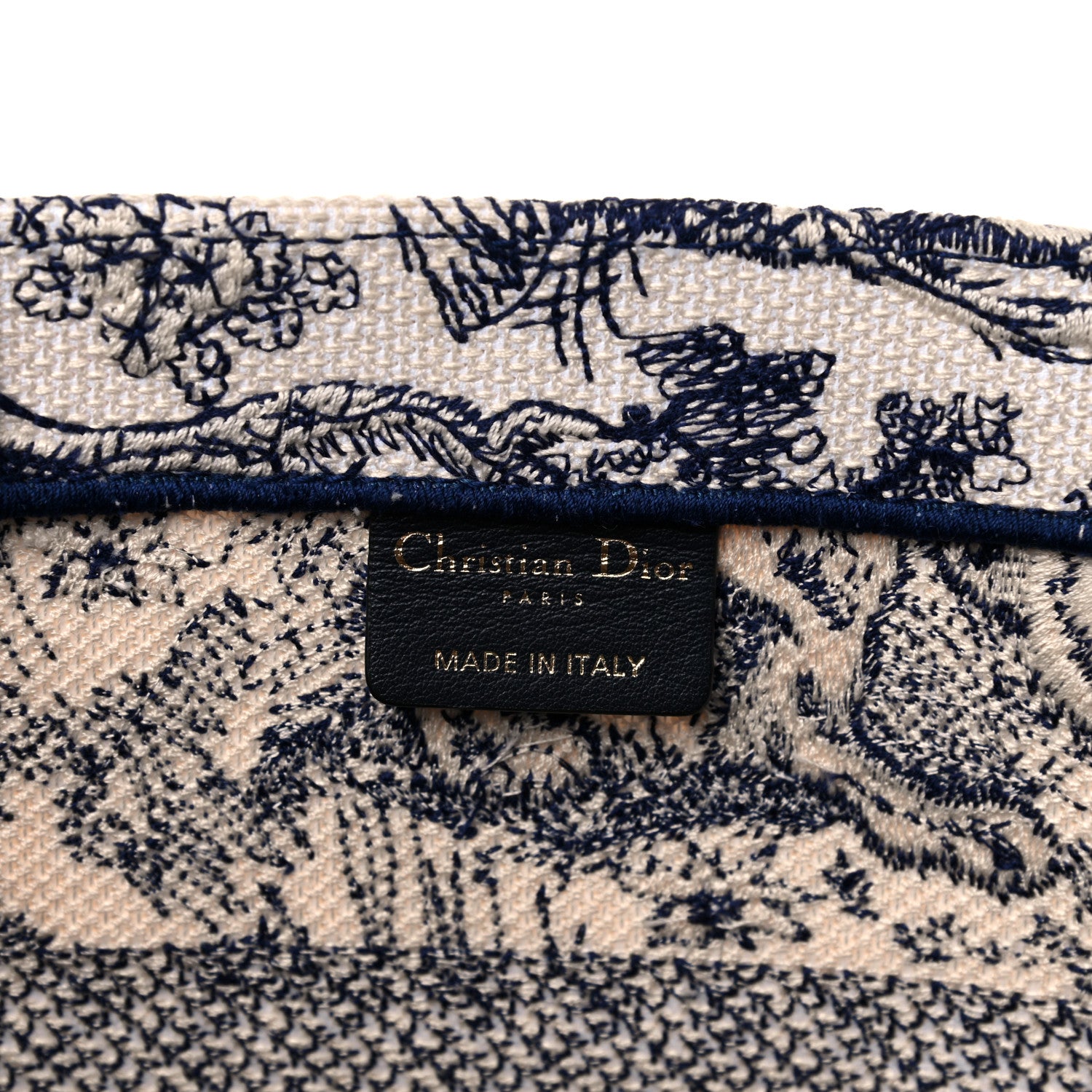 Christian Dior Canvas Embroidered Medium Dioriviera Toile De Jouy Book Tote Blue 6 of 10