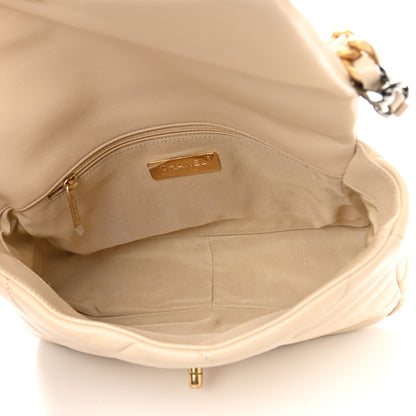 Chanel Lambskin Quilted Medium Chanel 19 Flap Beige 7 of 9