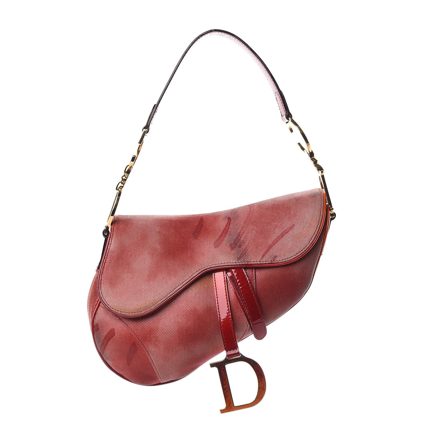 Pixelated Suede Tie Dye Mini Saddle Bag Multicolor