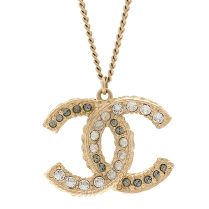 Chanel Crystal Enamel CC Reversible Pendant Necklace Gold 4 of 7