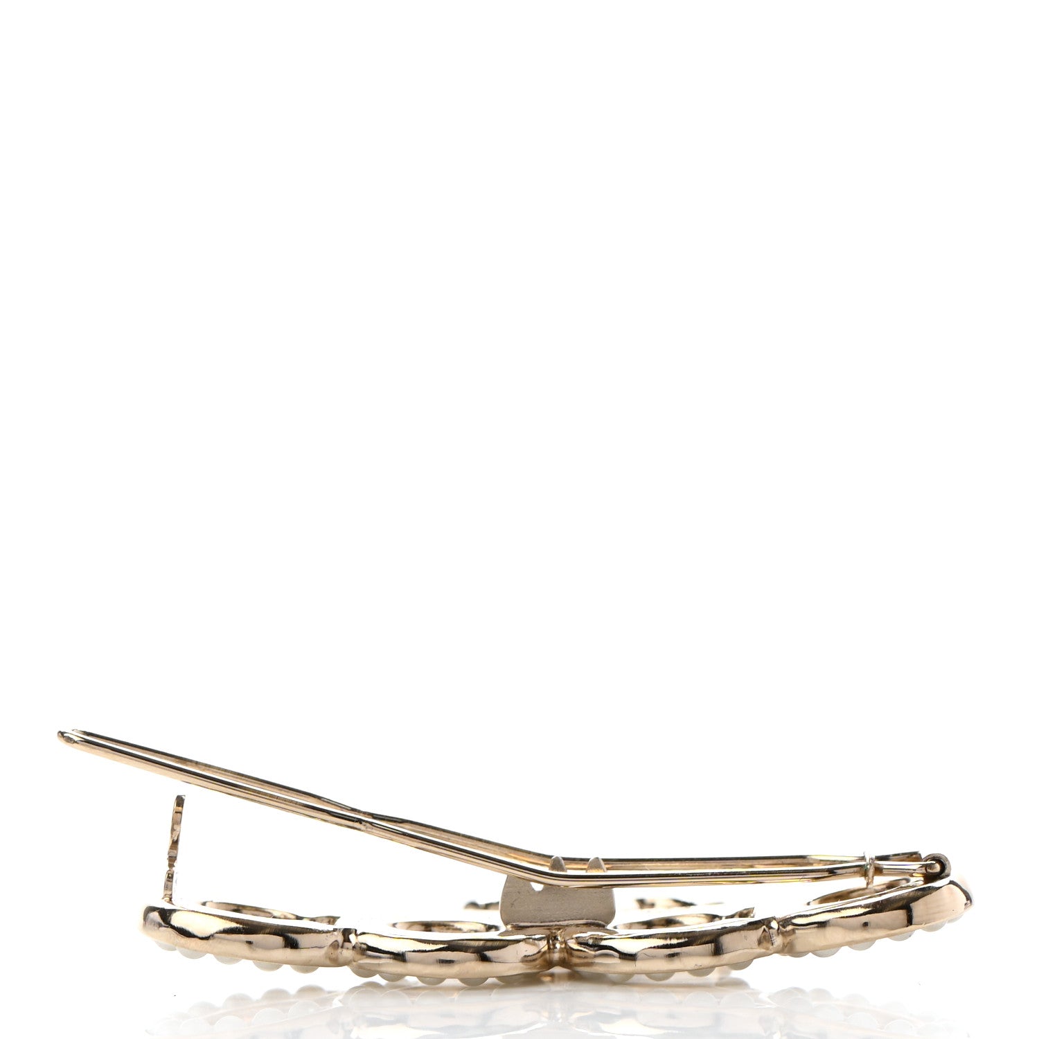 Chanel Pearl Coco CC Hair Clip Barrette Gold 3 of 4
