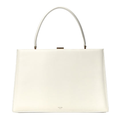Celine Patina Box Calfskin Medium Clasp Bag White 1 of 10