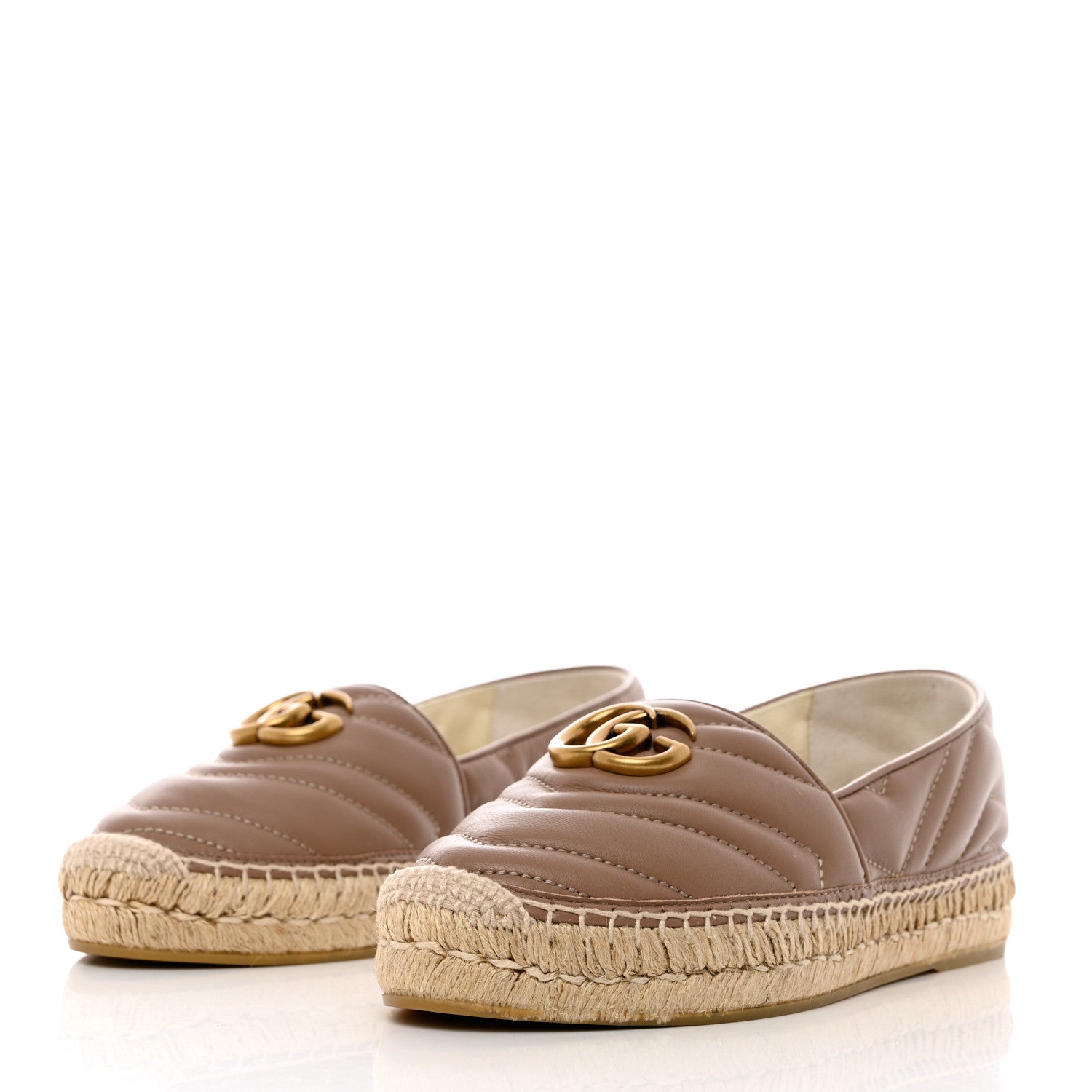 Gucci Nappa Matelasse GG Marmont Espadrilles 37.5 Porcelain Rose 3 of 10
