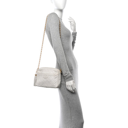 Chanel Lambskin Quilted Tassel Camera Case White 2 of 14
