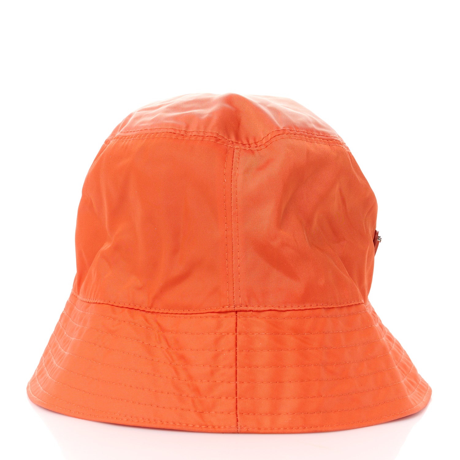 Prada Re-Nylon Metal Triangle Logo Womens Bucket Hat XL Orange 5 of 8