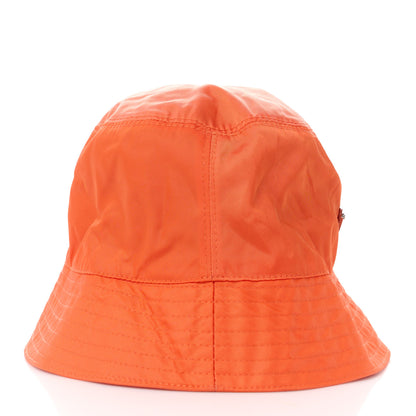 Prada Re-Nylon Metal Triangle Logo Womens Bucket Hat XL Orange 5 of 8