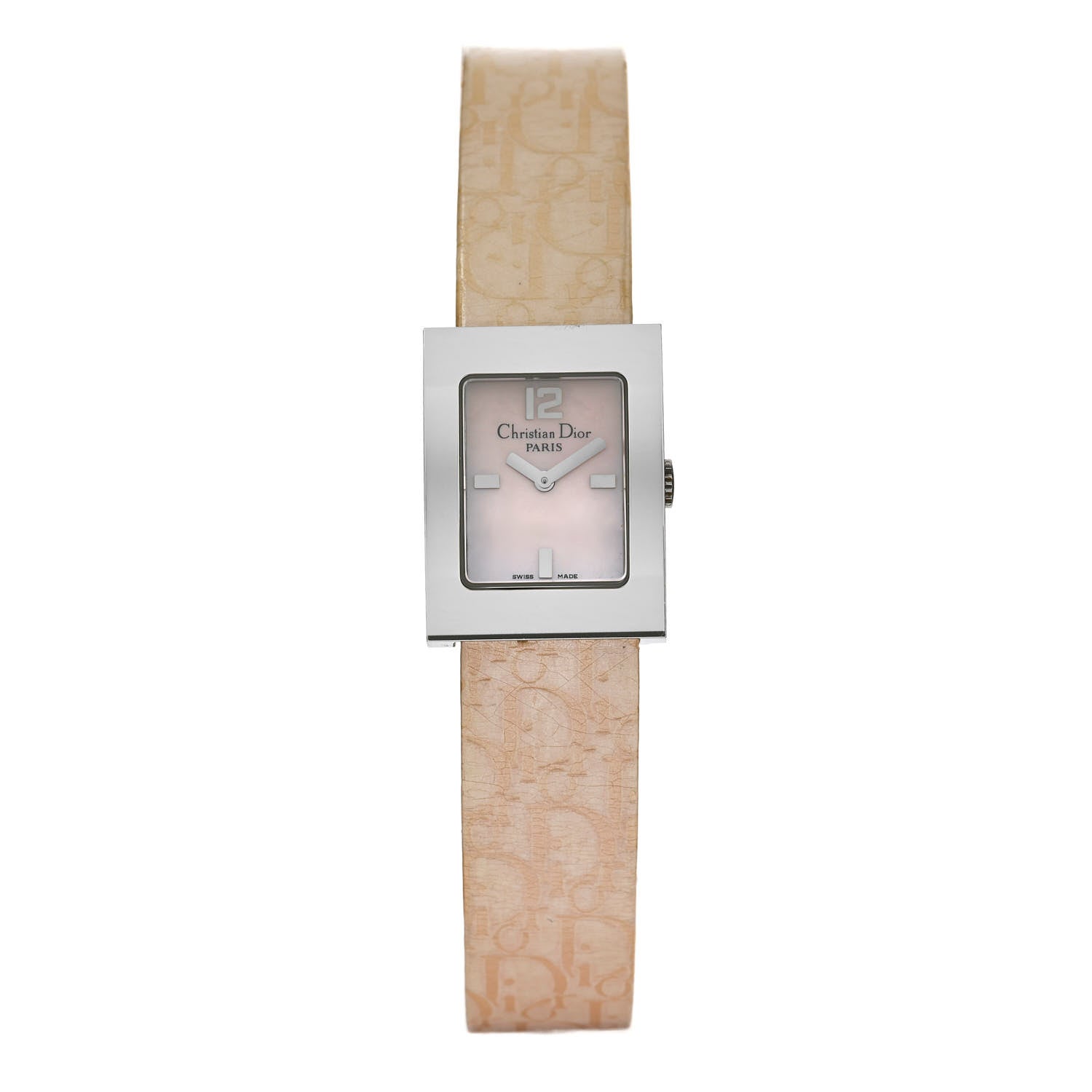 Christian Dior Stainless Steel Calfskin 20mm Malice Quartz Watch Beige 1 of 4