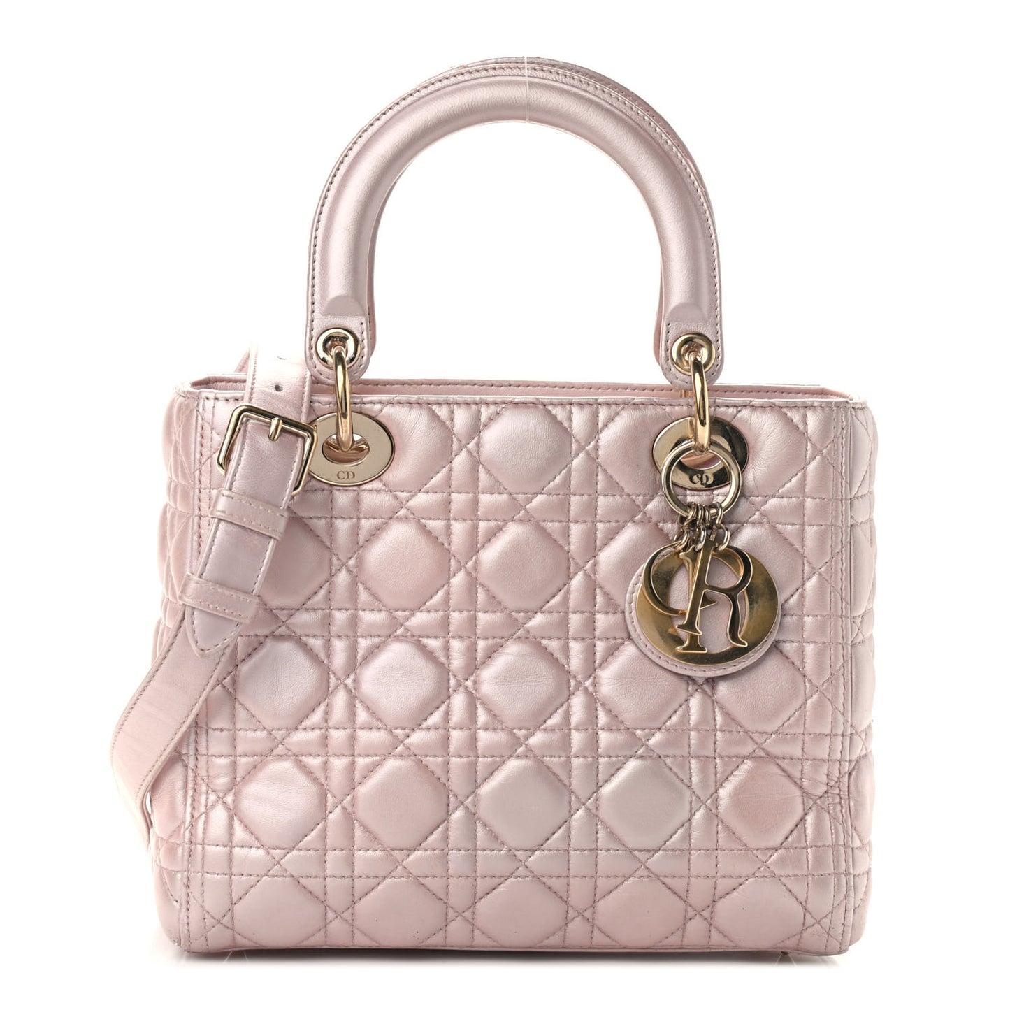 Pearly Lambskin Cannage Medium Lady Dior Lotus