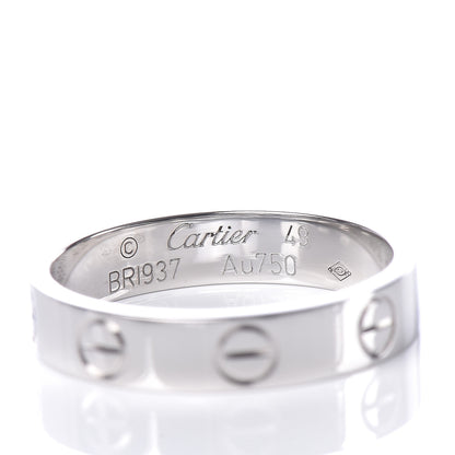 Cartier 18K White Gold 3.5mm LOVE Wedding Band Ring 49 4.75 4 of 4