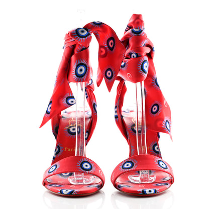 Christian Louboutin Crepe Satin Greekaba Du Desert 100 Sandal 40 Red 2 of 7