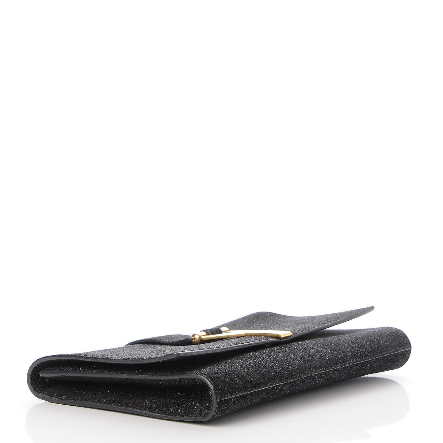 Glitter Calfskin Classic Y Ligne Clutch Black