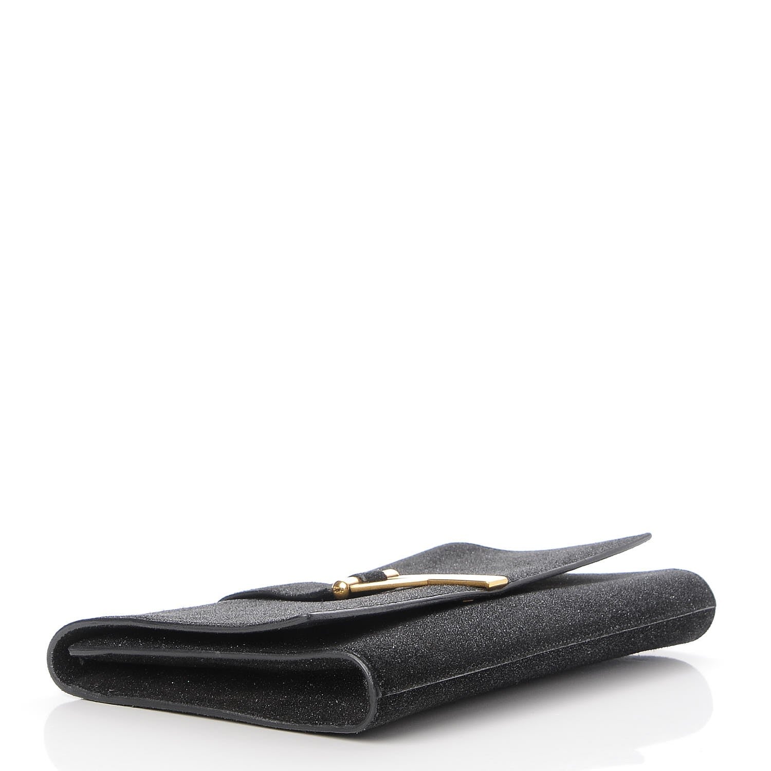 Saint Laurent Glitter Calfskin Classic Y Ligne Clutch Black 4 of 8